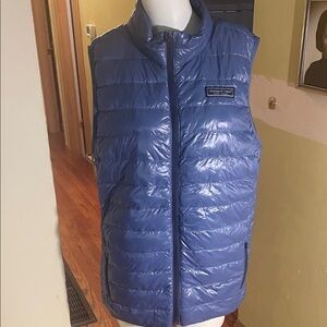 Vineyard Vines Boys Shiny Blue Quilted Down Vest 2024